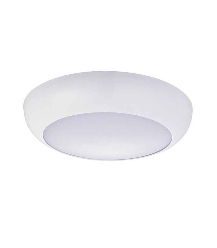 Integrated LED Outdoor Microwave Emergency Flush Light Gloss White, Opal IP65