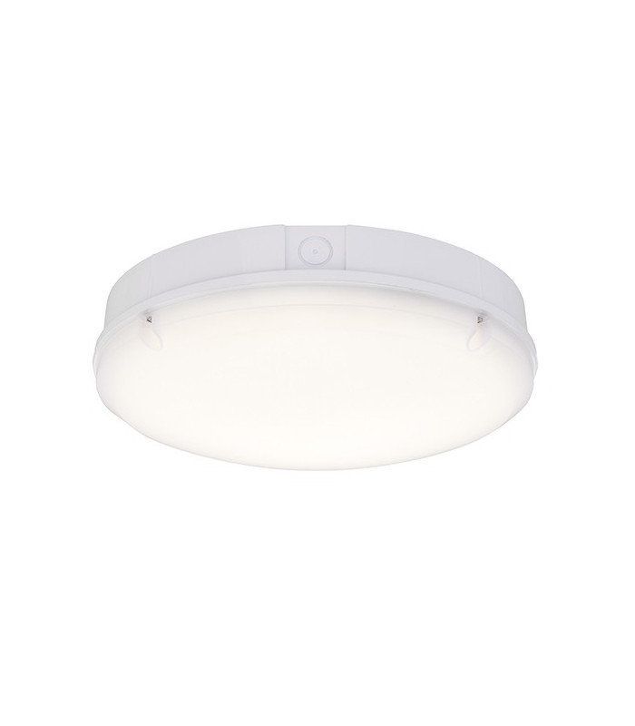 Integrated LED Outdoor Microwave Flush Light Gloss White, Opal IP65