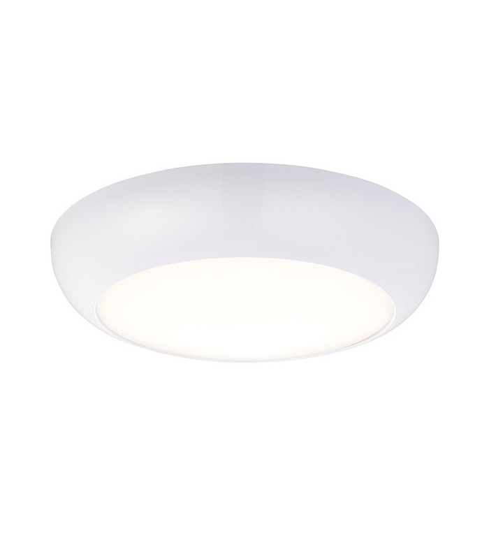 Integrated LED Outdoor Microwave Flush Light Gloss White, Opal IP65