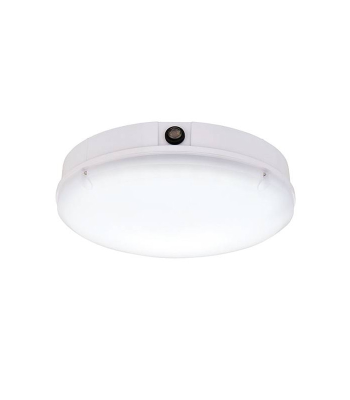 Integrated LED Outdoor Flush Light Gloss White, Opal IP65