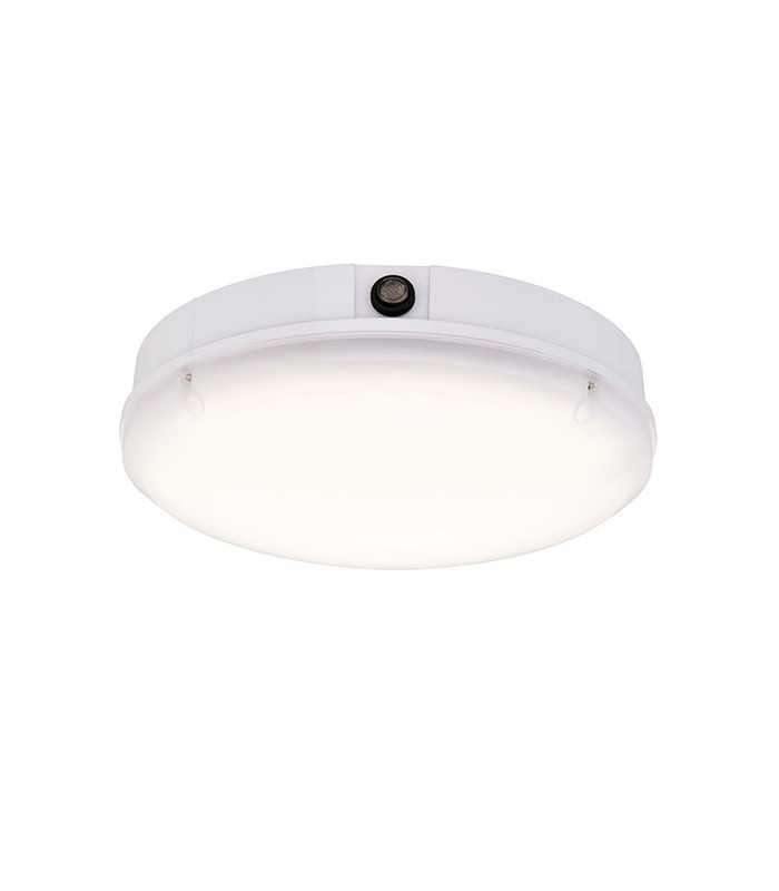 Integrated LED Outdoor Flush Light Gloss White, Opal IP65