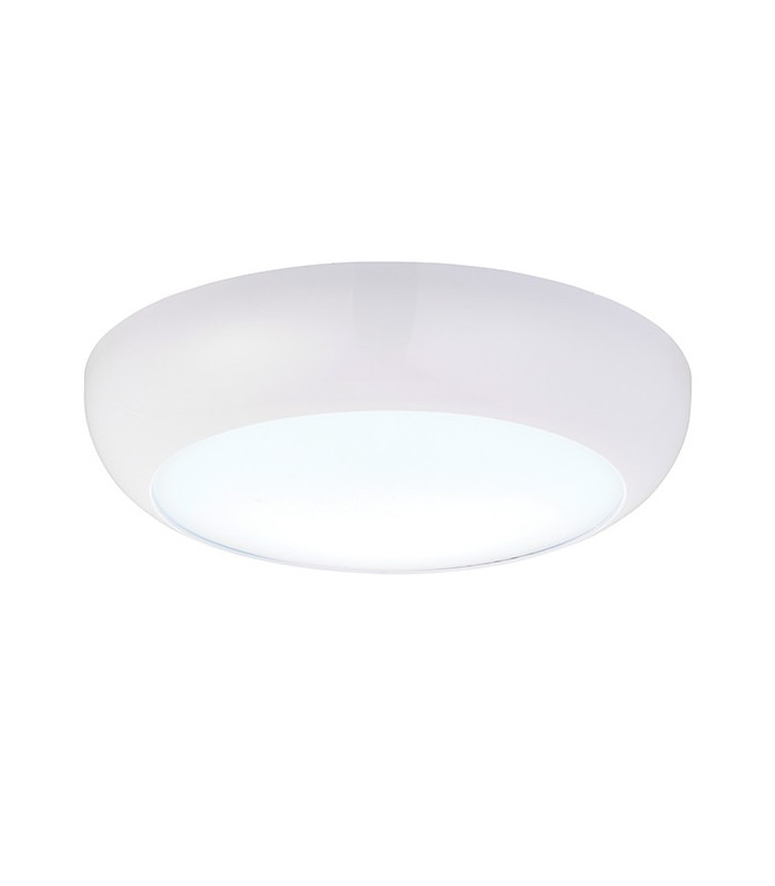 Integrated LED Outdoor Flush Light Gloss White, Opal IP65