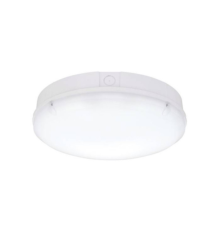 Integrated LED Outdoor Emergency & Microwave Flush Light Gloss White, Opal IP65