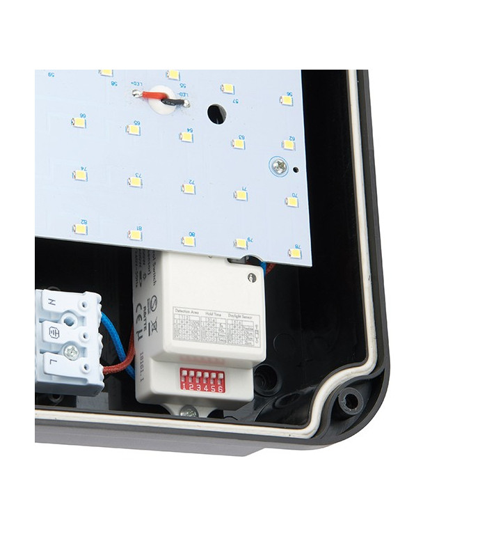 Integrated LED Outdoor Mini Microwave Wall Light Black IP65