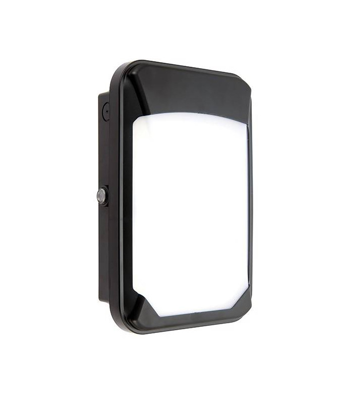Integrated LED Outdoor Wall Mini Photocell Light Black IP65