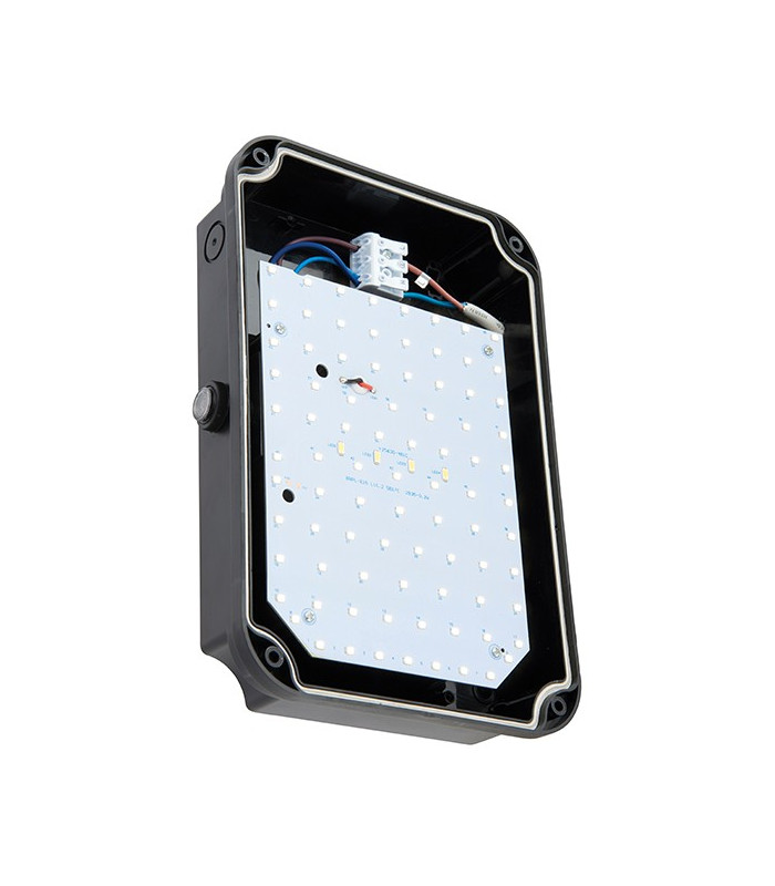Integrated LED Outdoor Wall Mini Photocell Light Black IP65