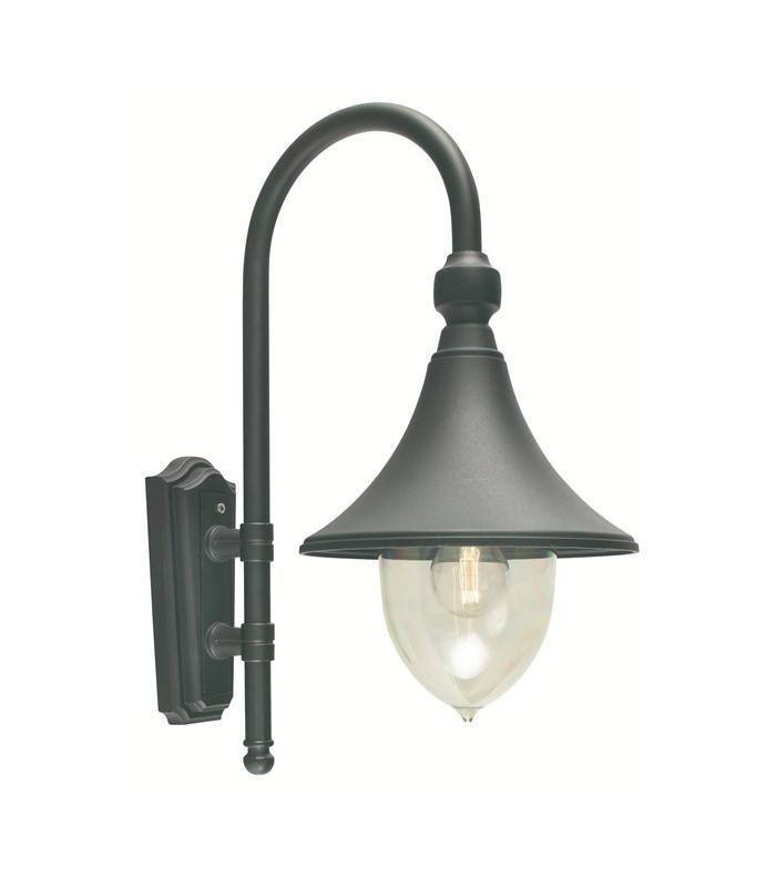 1 Light Outdoor Dome Wall Lantern Light Black IP54, E27