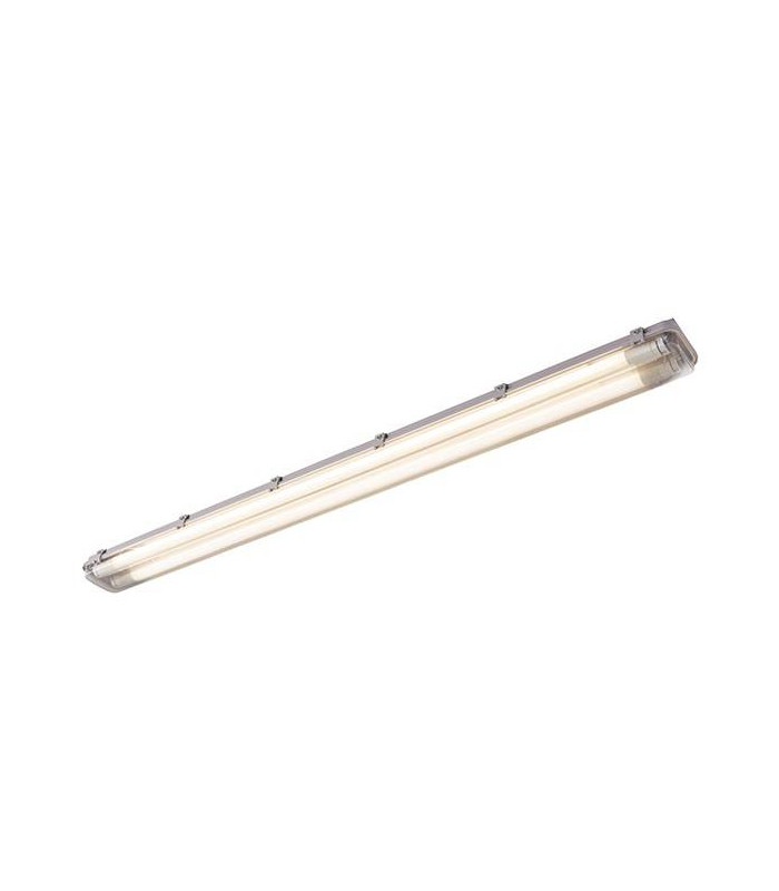 Outdoor 5ft Twin Linear Batten Flush Light Prismatic IP65