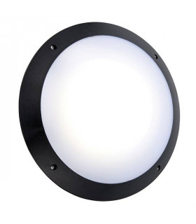 Integrated LED Outdoor Microwave Wall Light Matt Black Textured, Opal IP65