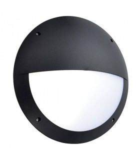Integrated LED Outdoor Microwave Wall Light Matt Black Textured, Opal IP65