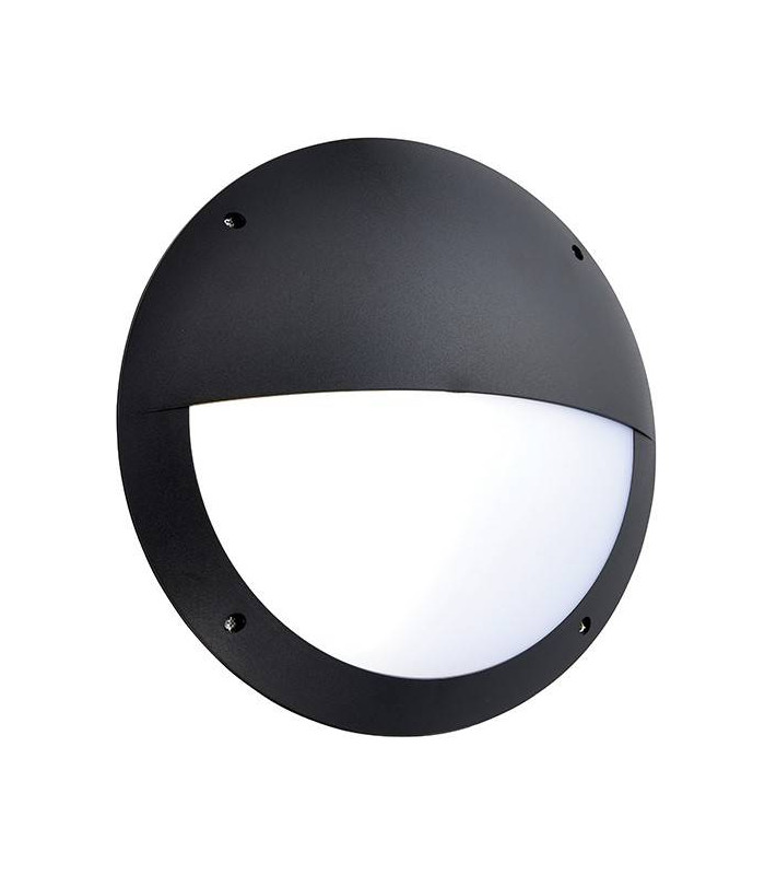 Integrated LED Outdoor Microwave Wall Light Matt Black Textured, Opal IP65