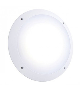 Integrated LED Outdoor Microwave Wall Light Matt White Textured, Opal IP65