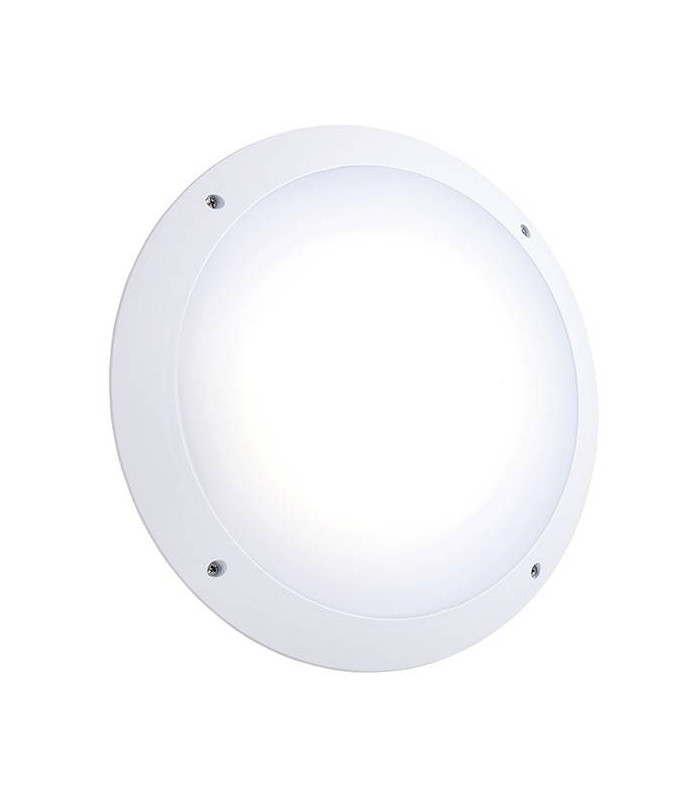 Integrated LED Outdoor Microwave Wall Light Matt White Textured, Opal IP65