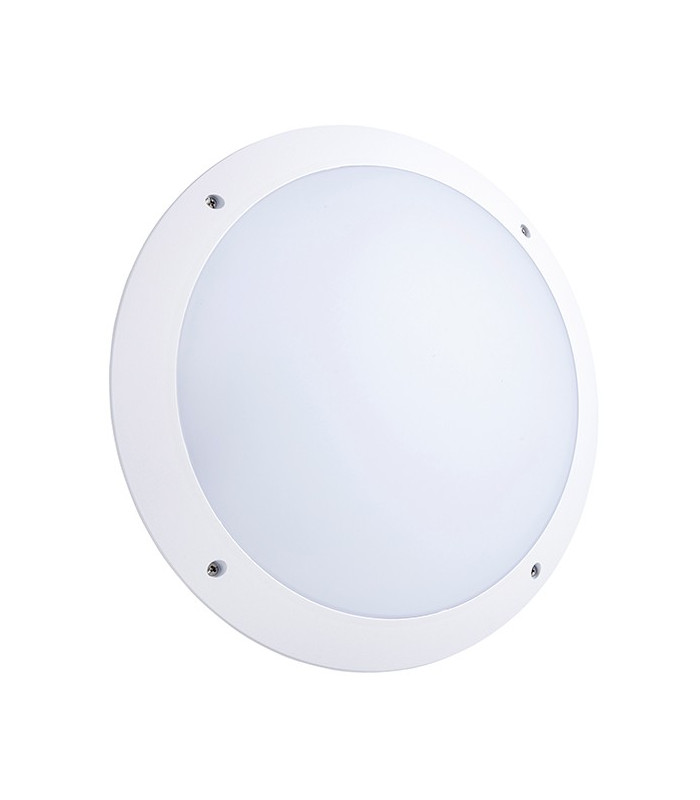 Integrated LED Outdoor Microwave Wall Light Matt White Textured, Opal IP65