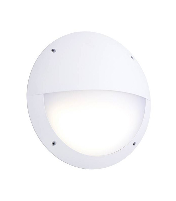 Integrated LED Outdoor Microwave Wall Light Matt White Textured, Opal IP65