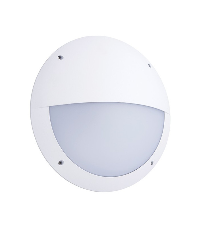 Integrated LED Outdoor Microwave Wall Light Matt White Textured, Opal IP65