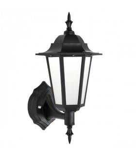 Integrated LED 1 Light Outdoor Wall Lantern Matt Black Textured, Frosted IP44