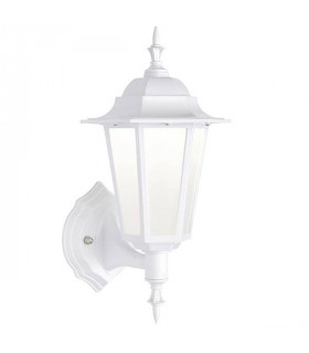Integrated LED 1 Light Outdoor Wall Lantern Matt White Textured, Frosted IP44