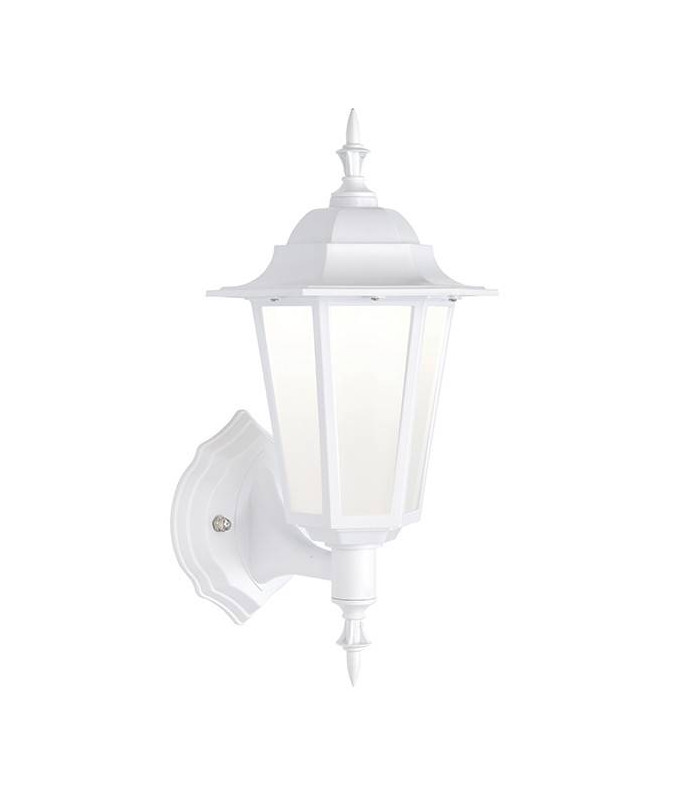 Integrated LED 1 Light Outdoor Wall Lantern Matt White Textured, Frosted IP44