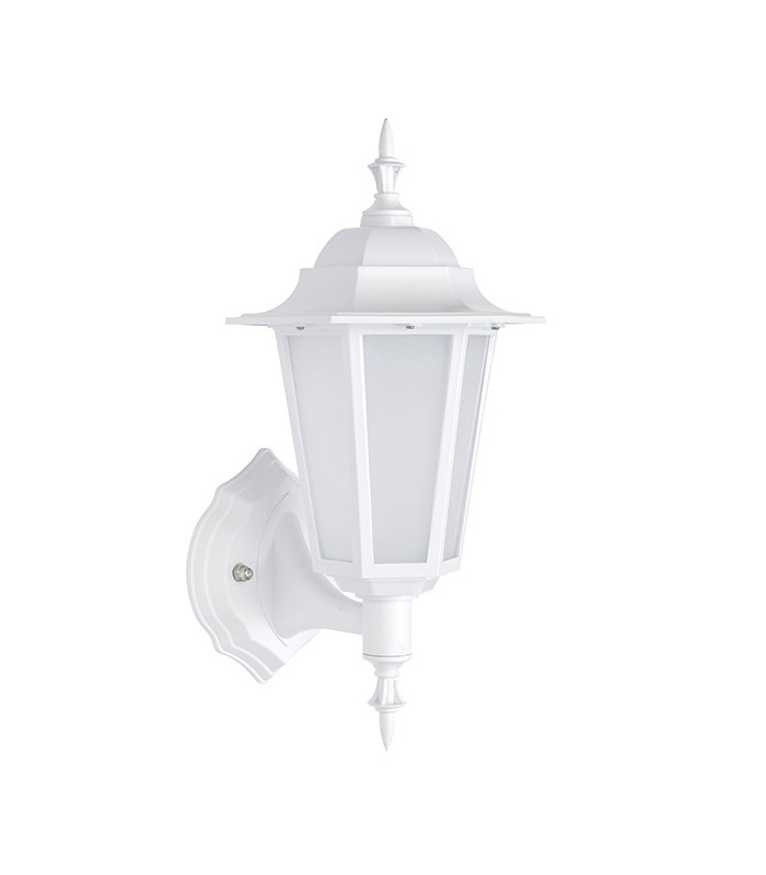 Integrated LED 1 Light Outdoor Wall Lantern Matt White Textured, Frosted IP44