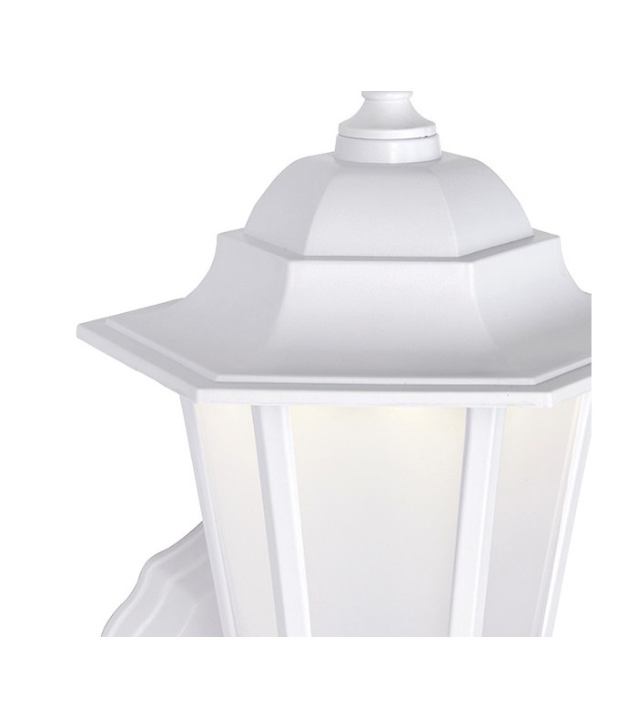 Integrated LED 1 Light Outdoor Wall Lantern Matt White Textured, Frosted IP44