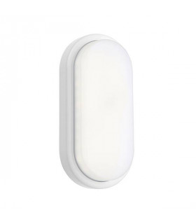 Integrated LED Outdoor Medium Wall Light Matt White Textured, Opal IP54