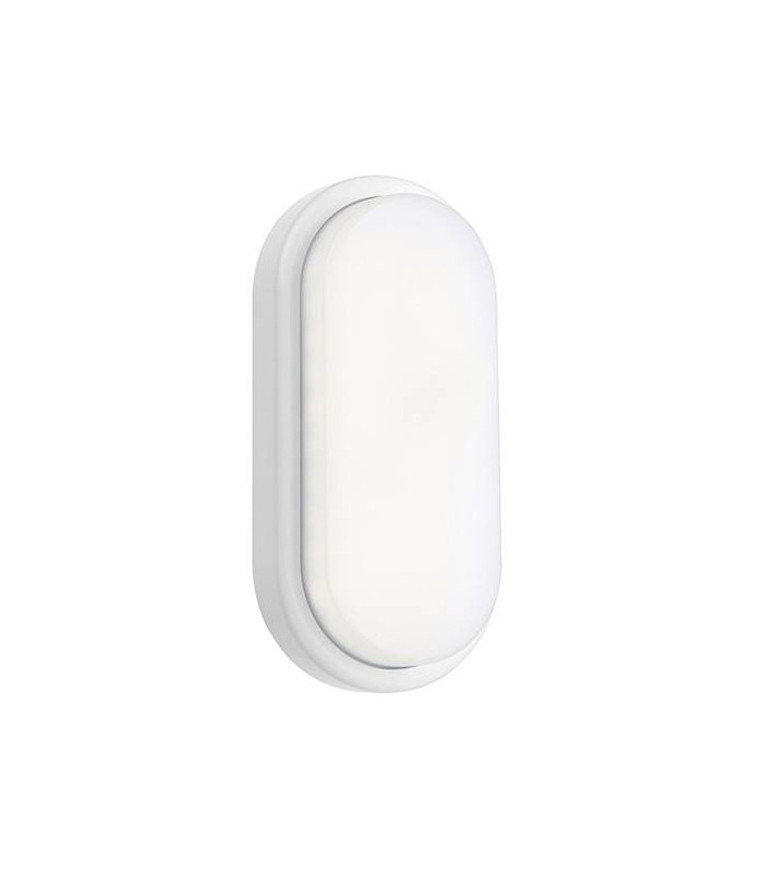 Integrated LED Outdoor Medium Wall Light Matt White Textured, Opal IP54