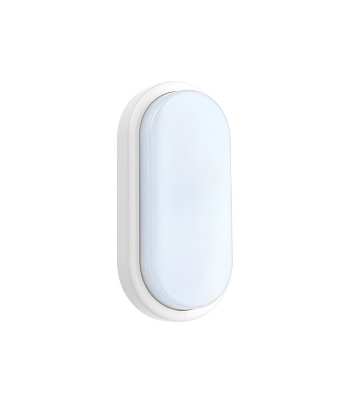 Integrated LED Outdoor Medium Wall Light Matt White Textured, Opal IP54