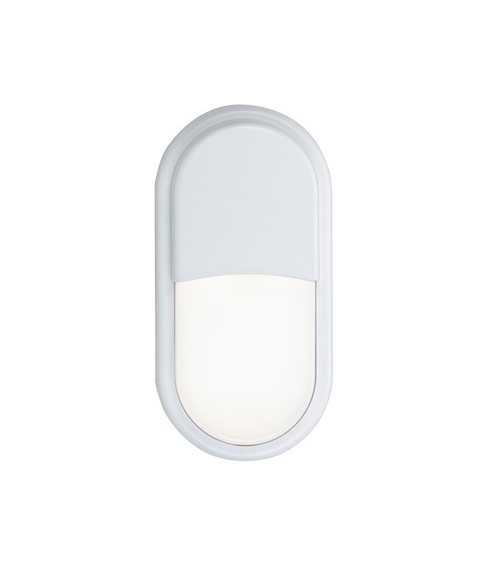 Integrated LED Outdoor Medium Wall Light Matt White Textured, Opal IP54
