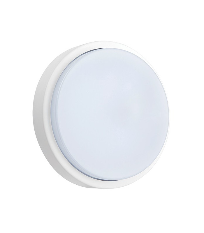 Integrated LED Outdoor Wall Light Matt White Textured, Opal IP54