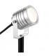 Integrated LED 1 Light Outdoor Spike Light Silver Anodised, Frosted IP65