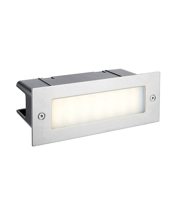 Integrated LED Outdoor Recessed Light Marine Grade Brushed Stainless Steel, Frosted IP44