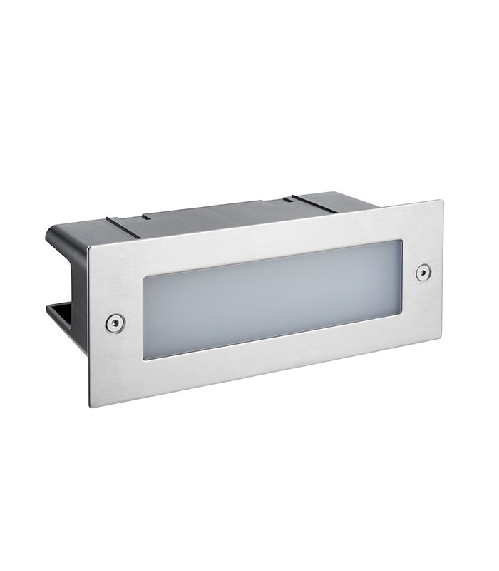 Integrated LED Outdoor Recessed Light Marine Grade Brushed Stainless Steel, Frosted IP44
