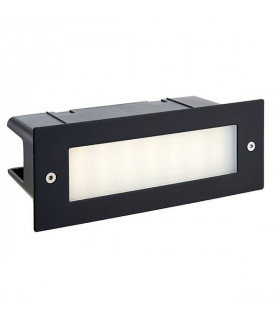Integrated LED Outdoor Recessed Wall Light Textured Black, Frosted IP44