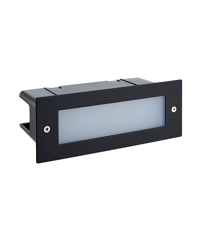 Integrated LED Outdoor Recessed Wall Light Textured Black, Frosted IP44