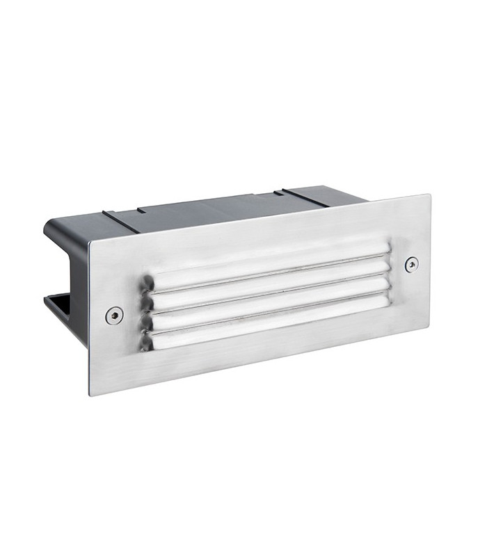 Integrated LED Outdoor Recessed Wall Light Marine Grade Brushed Stainless Steel, Frosted IP44