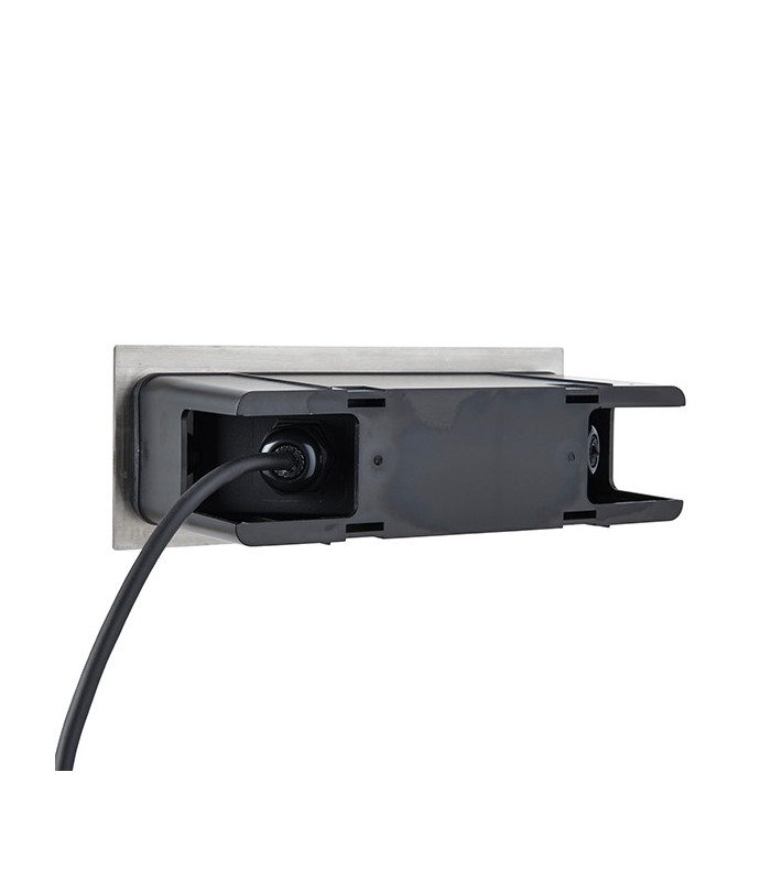 Integrated LED Outdoor Recessed Wall Light Marine Grade Brushed Stainless Steel, Frosted IP44