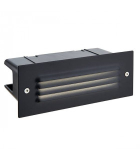 Integrated LED Outdoor Recessed Wall Light Textured Black, Frosted IP44