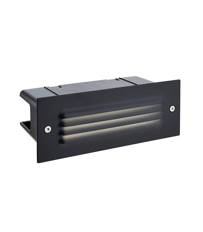 Integrated LED Outdoor Recessed Wall Light Textured Black, Frosted IP44