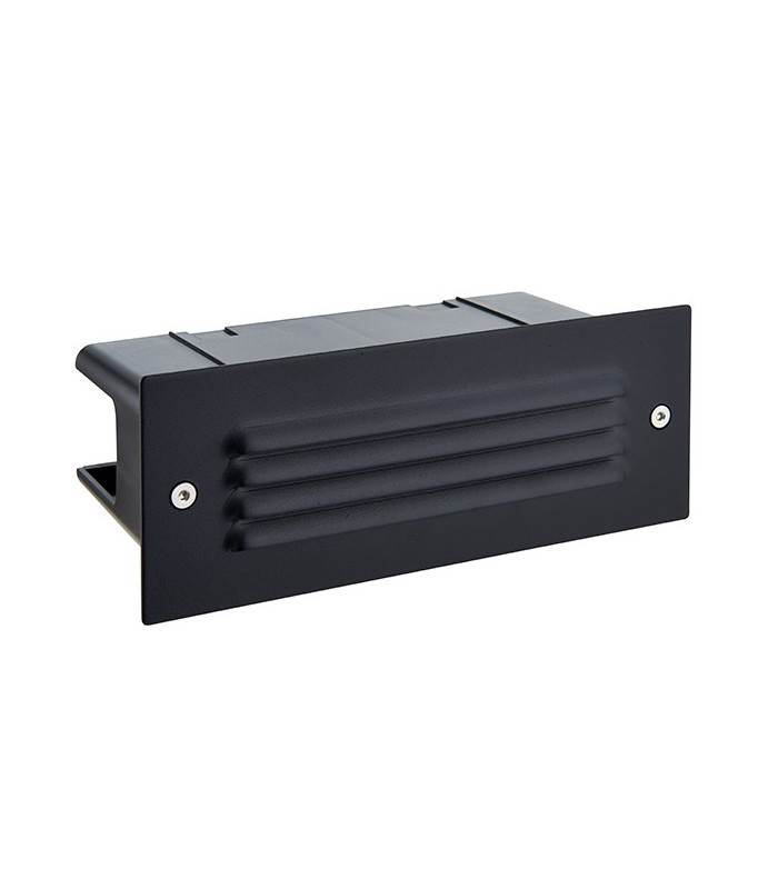 Integrated LED Outdoor Recessed Wall Light Textured Black, Frosted IP44