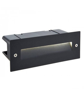 Integrated LED Outdoor Recessed Wall Light Textured Black, Frosted IP44