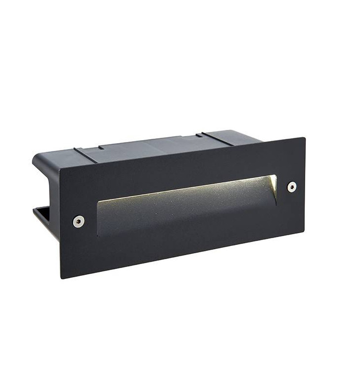 Integrated LED Outdoor Recessed Wall Light Textured Black, Frosted IP44