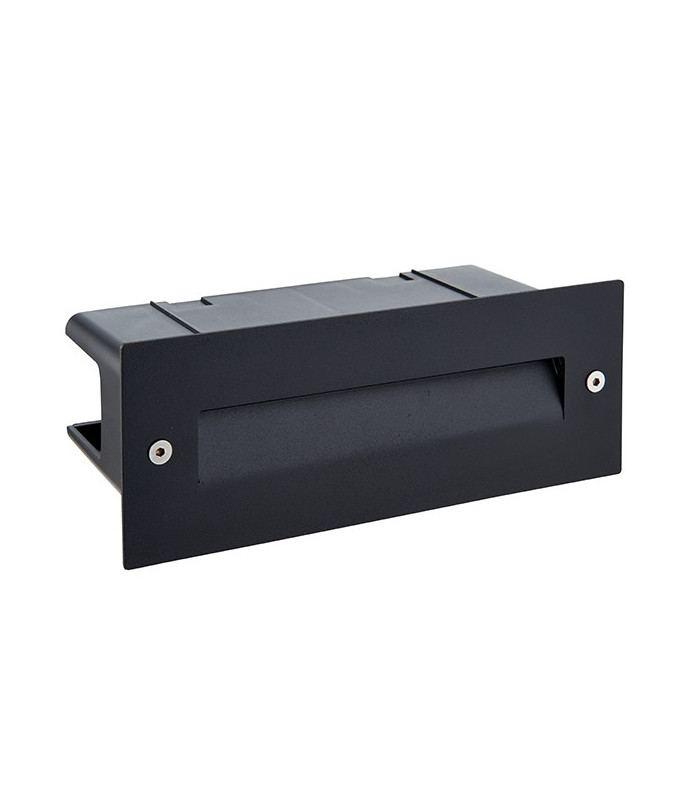 Integrated LED Outdoor Recessed Wall Light Textured Black, Frosted IP44