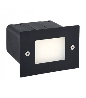 Integrated LED Outdoor Recessed Wall Light Textured Black, Frosted IP44