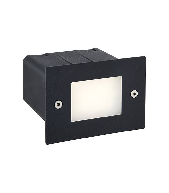 Integrated LED Outdoor Recessed Wall Light Textured Black, Frosted IP44