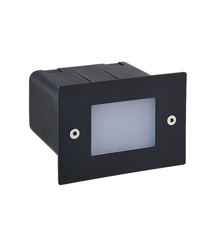 Integrated LED Outdoor Recessed Wall Light Textured Black, Frosted IP44