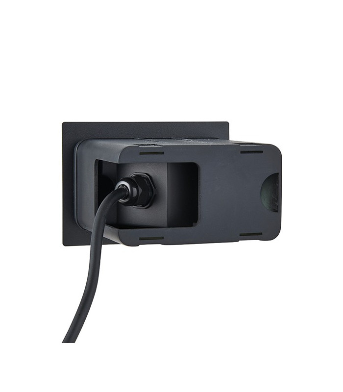 Integrated LED Outdoor Recessed Wall Light Textured Black, Frosted IP44