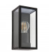 1 Light Outdoor Wall Lantern Matt Black, Glass IP44, E27
