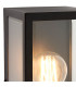 1 Light Outdoor Wall Lantern Matt Black, Glass IP44, E27
