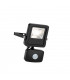 Integrated LED PIR Outdoor Wall Flood Light Matt Black, Glass IP44